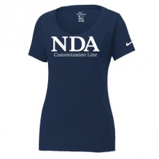 Nike Women's Dri-FIT Cotton/Poly Scoop Neck Tee (Navy)